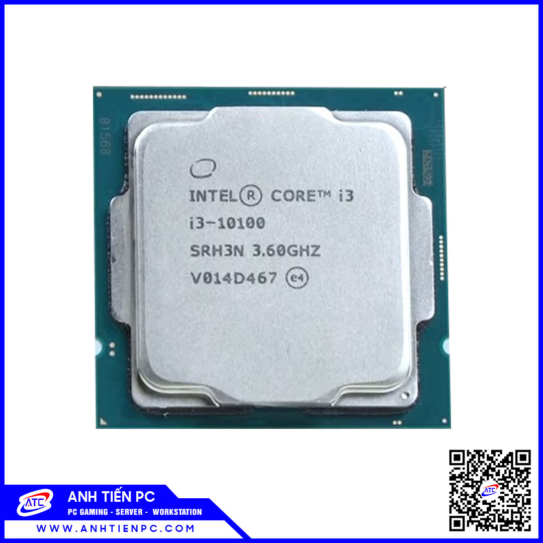 CPU Intel Core i3 10100, 3.6GHz Turbo Up To 4.3GHz, 4 Nhân 8 Luồng, 6MB Cache, LGA 1200, tray không hộp 
