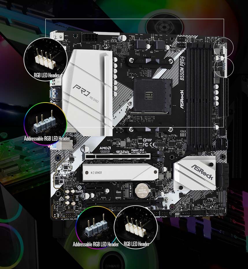Mainboard Asrock B550M Pro 4 (AMD B550, Socket AM4, m-ATX, 4 khe RAM DDR4)
