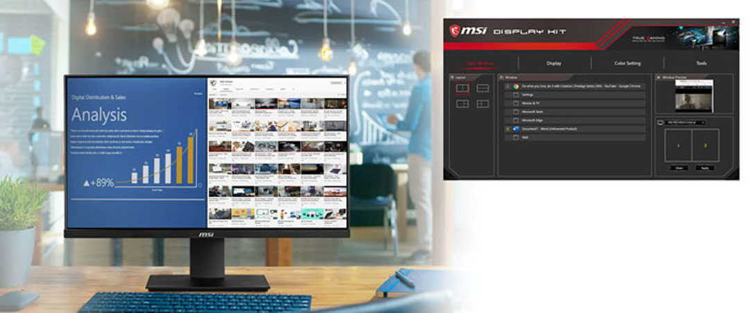Màn hình MSI Pro MP241 (24 inch, FHD/IPS/60Hz/7ms/220nits/HDMI+DSub)