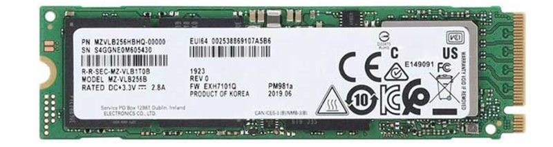 Ổ cứng SSD Samsung MZ-VLB512B (PM981a, 512GB, M.2 NVMe 2280) được trang bị chuẩn gia tiếp PCle Gen 3