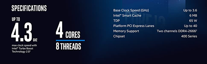 CPU Intel Core i3 10100 (3.6GHz Turbo Up To 4.3GHz, 4 Nhân 8 Luồng, 6MB Cache, LGA 1200)