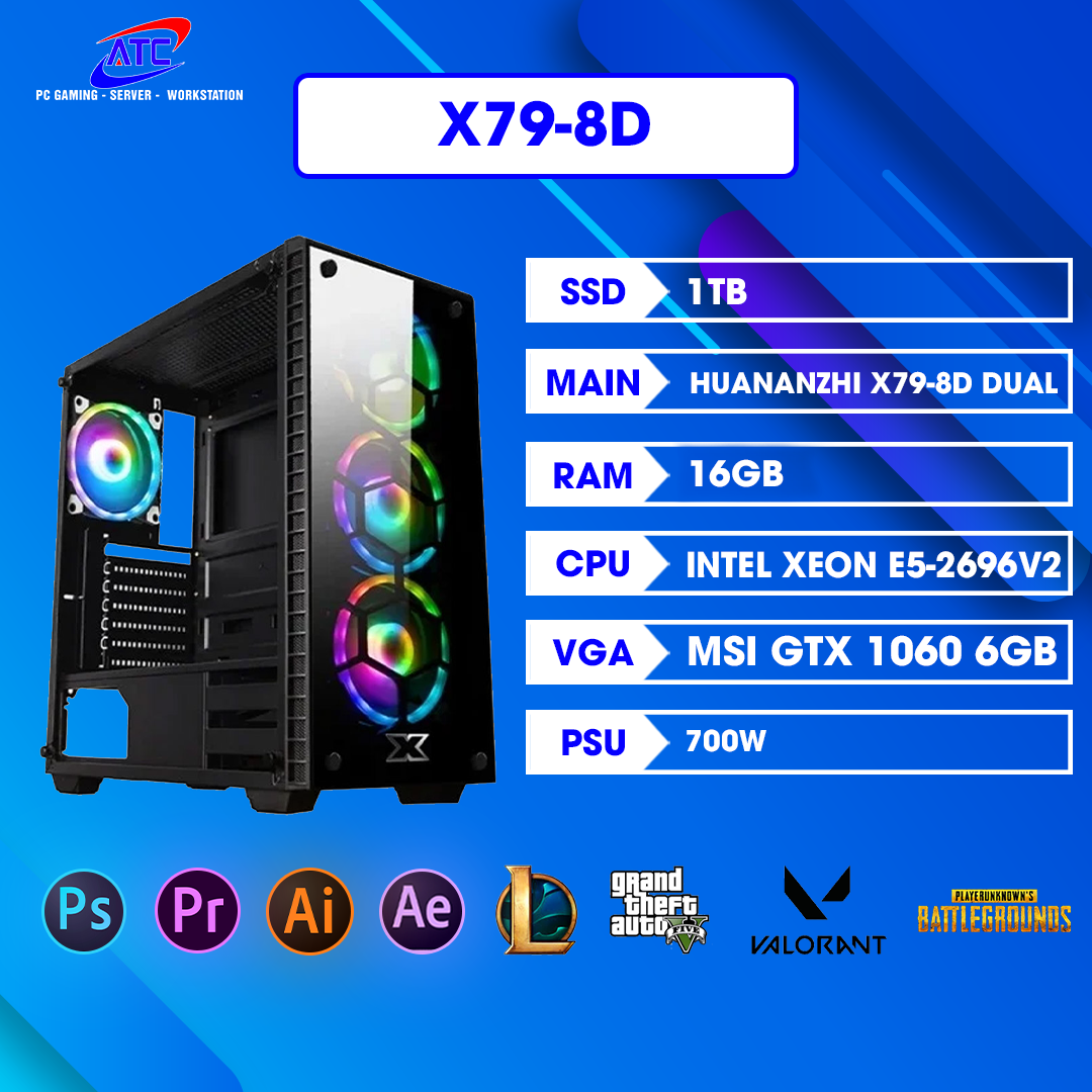 X79-8D | 2 E5 2696V2 | RAM 128GB | VGA 6GB