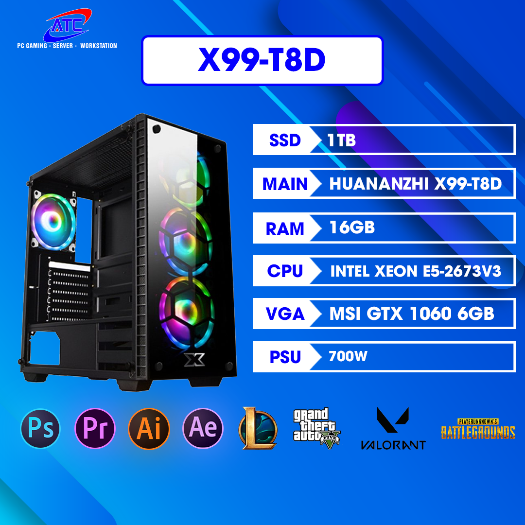 X99-T8D | 2 E5 2673V3 | RAM 64GB | VGA 6GB