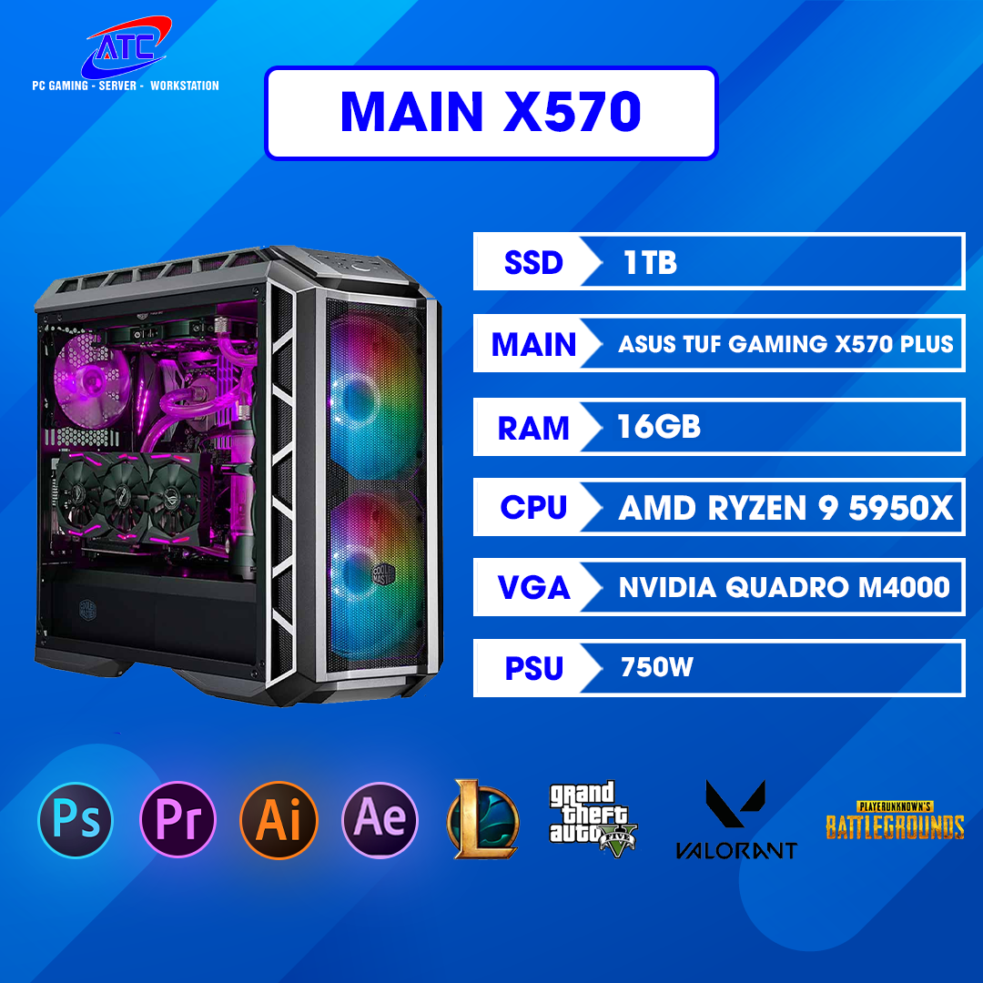 MAIN X570 | AMD 5950X | RAM 32GB | VGA 8GB 