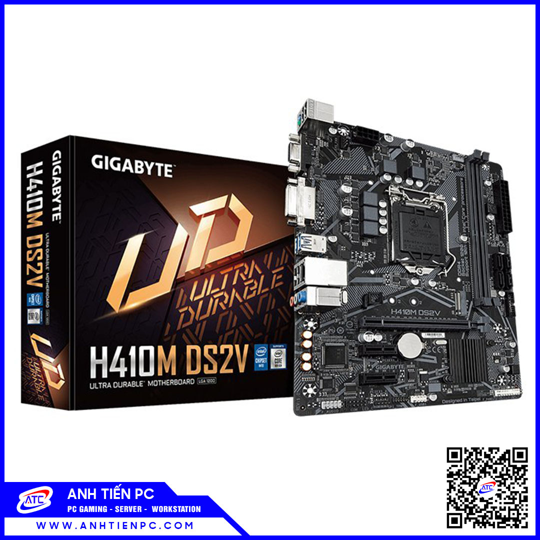 Mainboard GIGABYTE H410M-DS2V (Intel H410, Socket 1200, m-ATX, 2 khe Ram DDR4) 