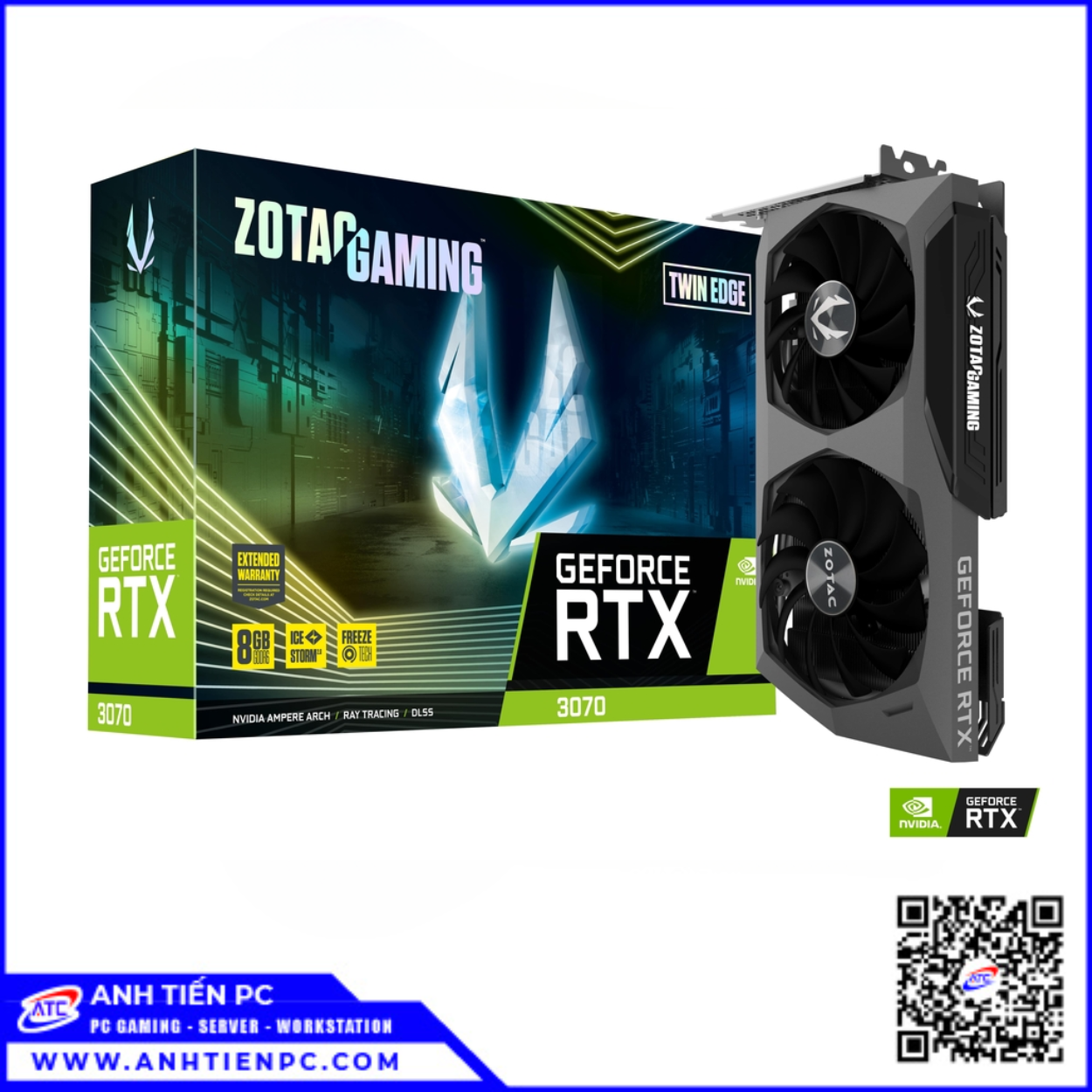 VGA Zotac RTX 3070 Gaming 8GB 2Fan | Cũ