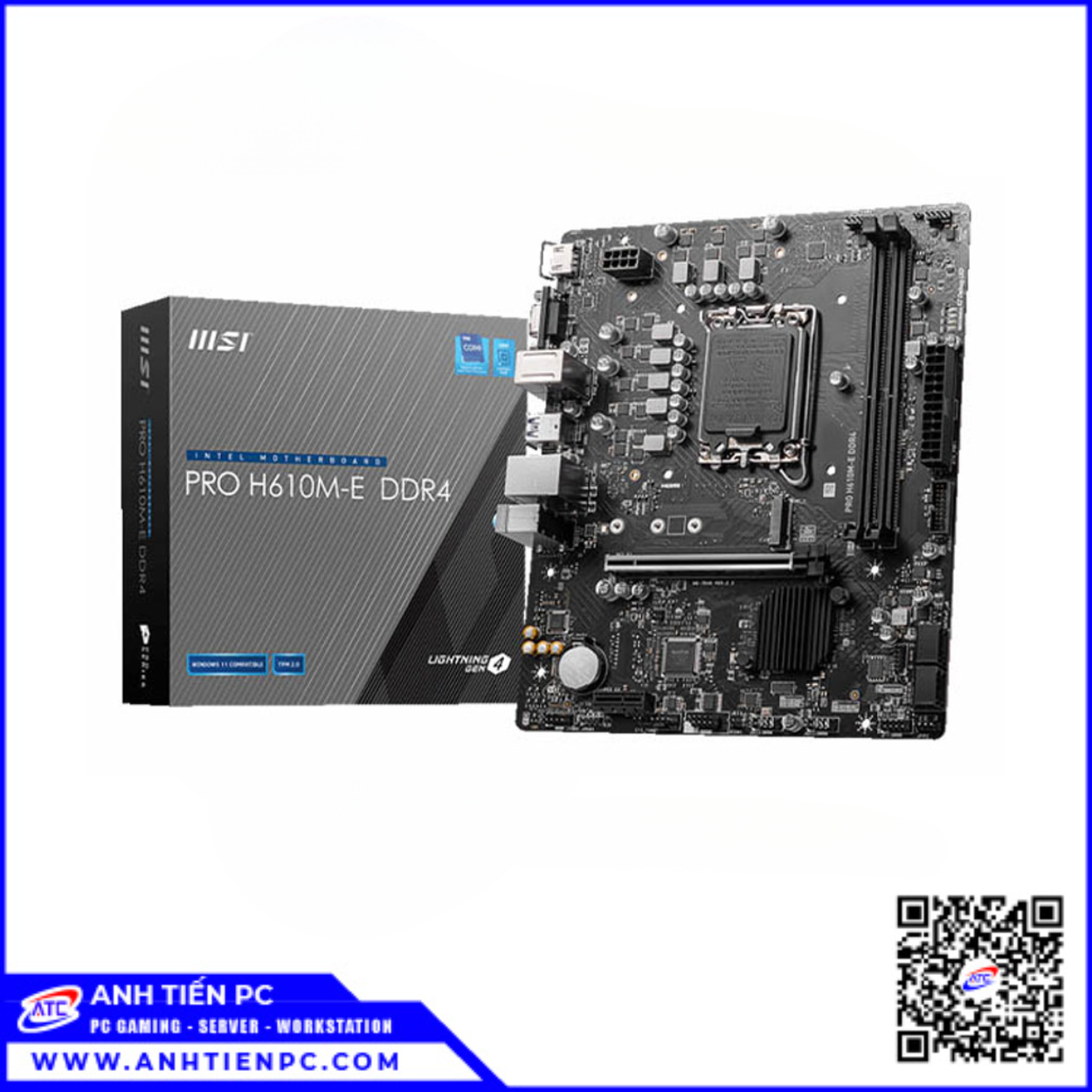 Mainboard  MSI H610M-E Pro DDR4  ( LGA 1700, Intel H610, M-ATX, 2 Khe Ram)