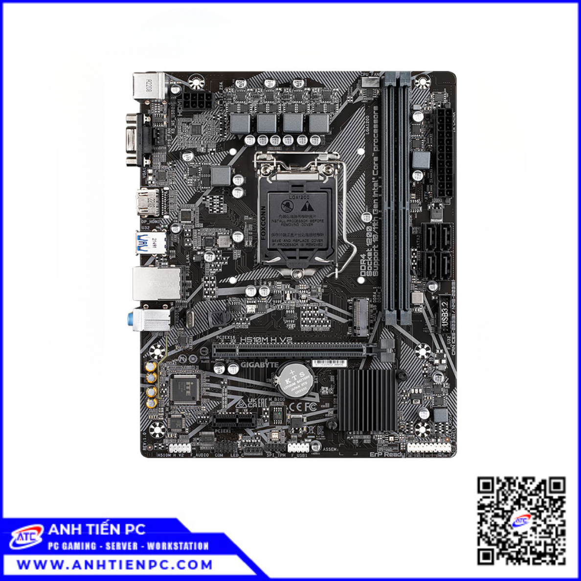 Mainboard  Gigabyte GA H510MK V2 (LGA1200, Intel H510, M-ATX, 2 Khe Ram)