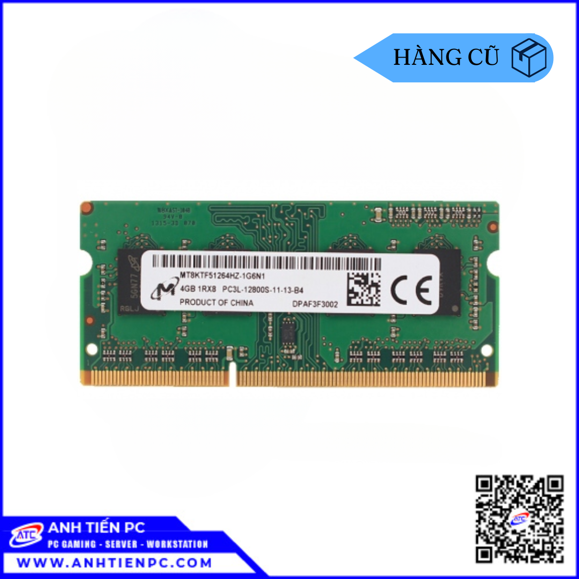 RAM Laptop (4GB, DDR3, Bus 1600) | Cũ