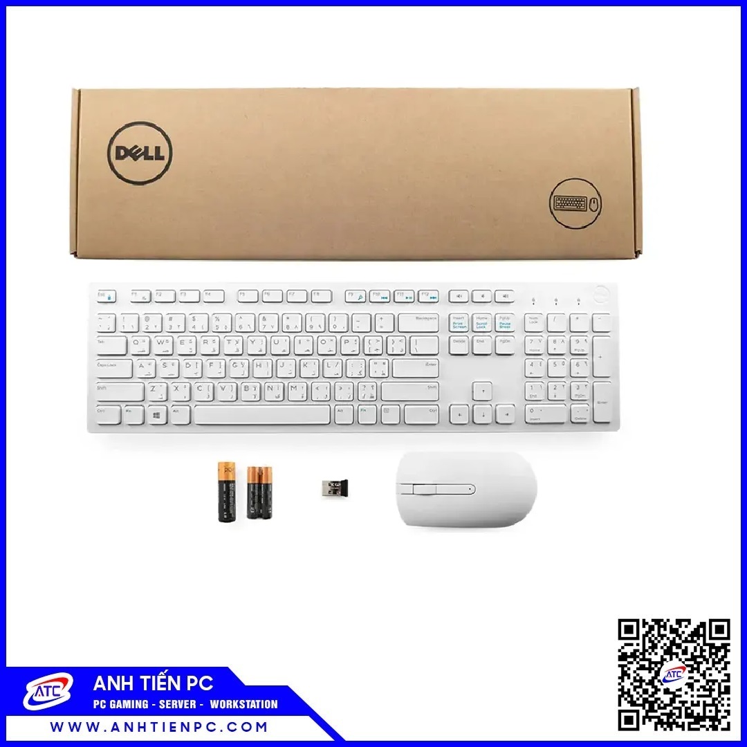 Bộ Phím Chuột Dell KM636 White Không Dây