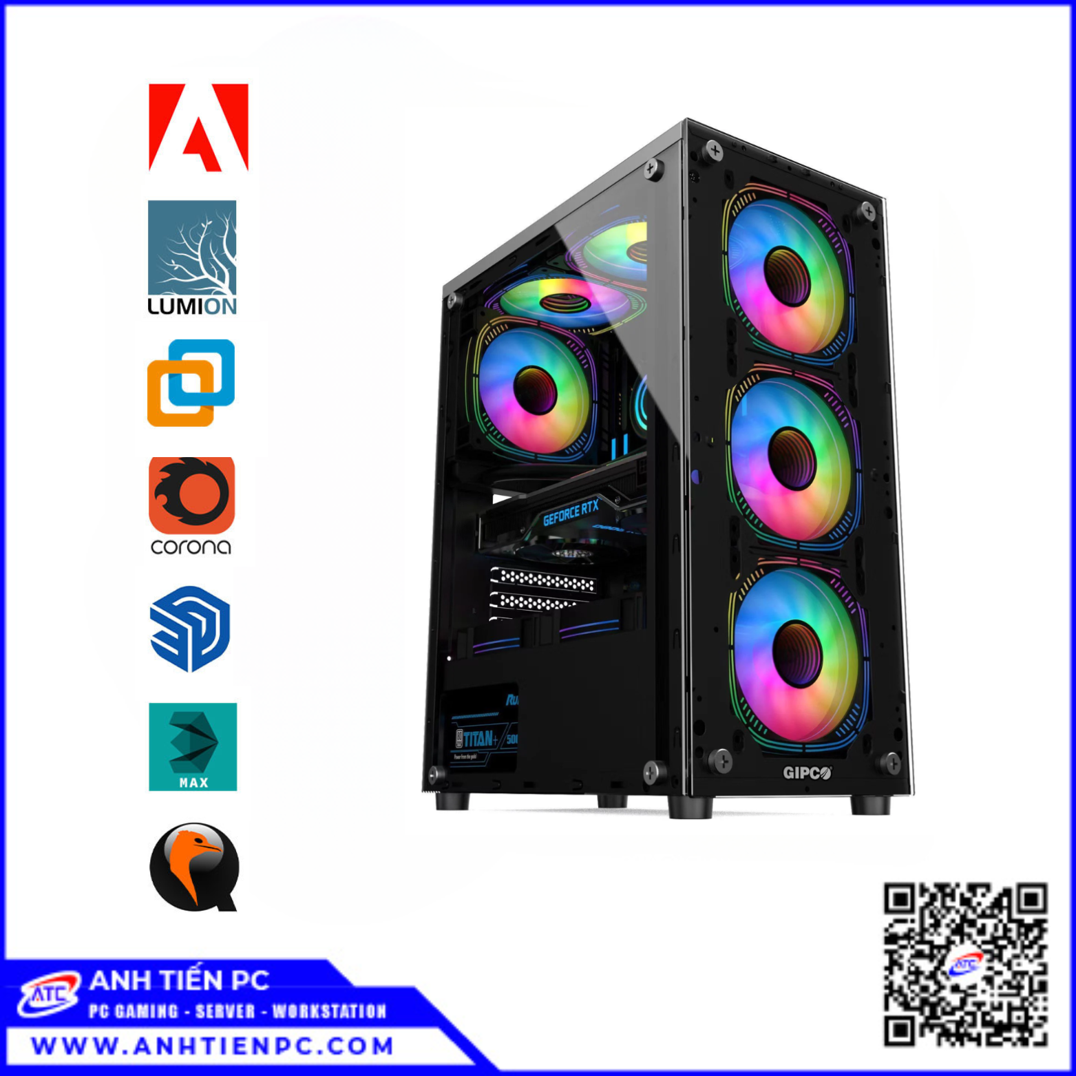 PC SERVER | MAIN X99 40 | XEON 2686V4 | RAM 64GB | SSD 512GB | VGA 4GB