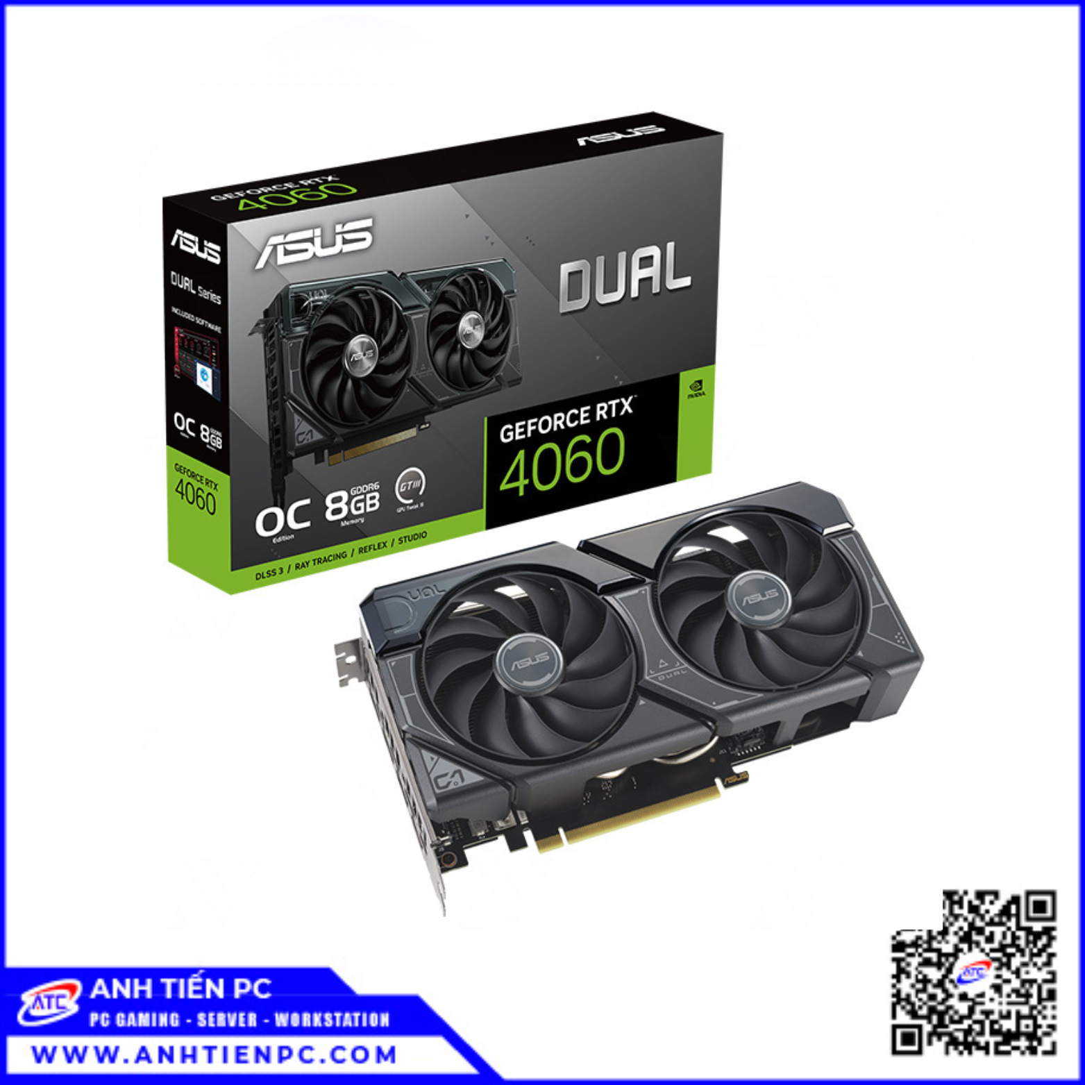 VGA Asus RTX 4060 OC Evo 8GB 2Fan (8GB, GDDR6, 128 bits)