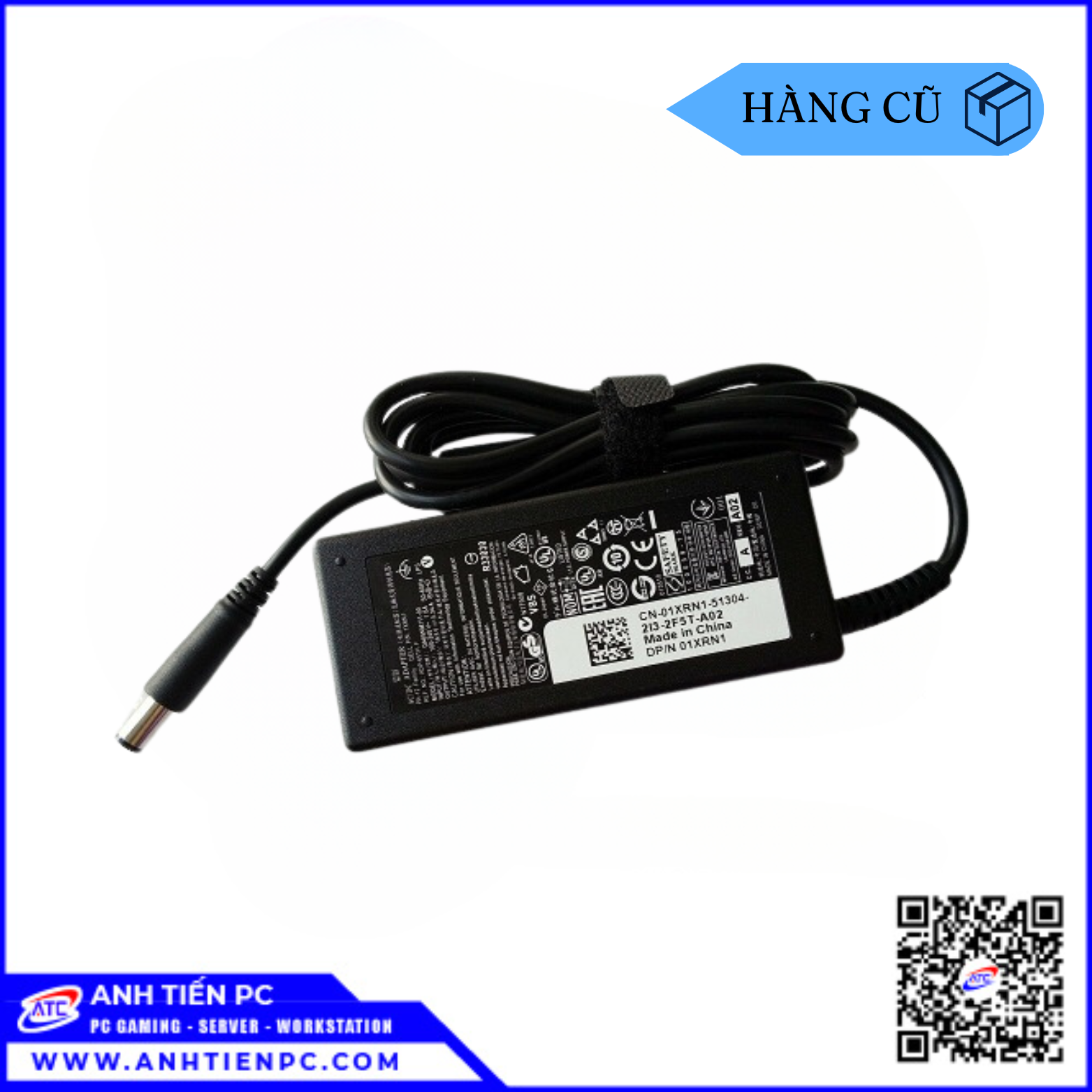 Sạc Dell 65W / 19.5V / 3.34A / Chân To | Cũ