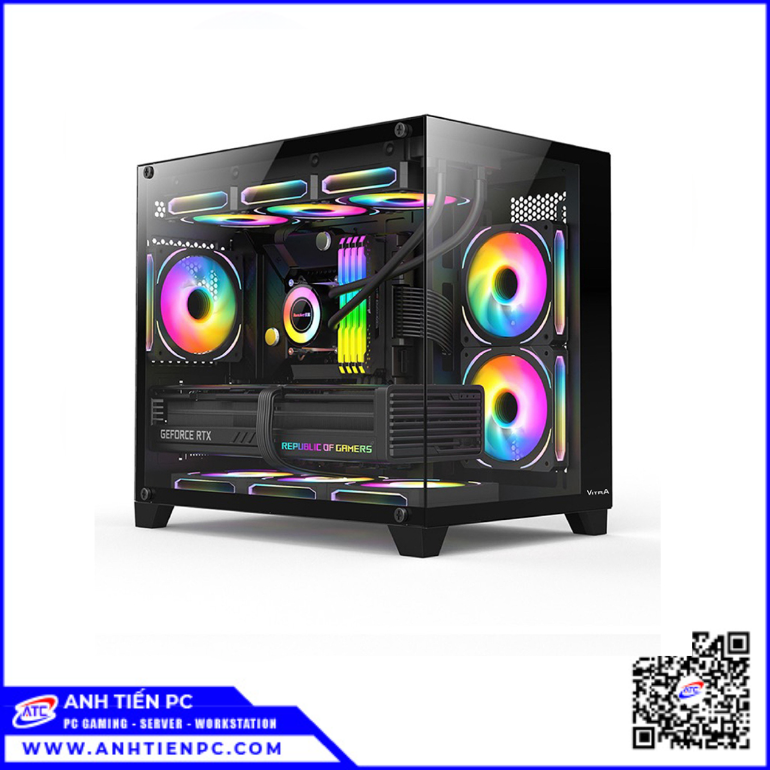 VỎ CÂY Vitra Bể Cá Crystal S1 V2 (M-ATX / ITX, Đen)