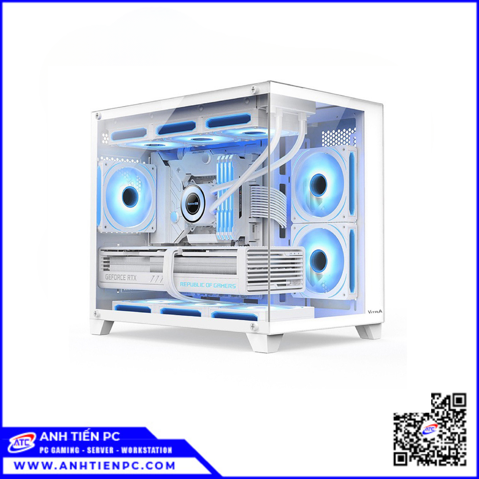 VỎ CÂY Vitra Bể Cá Crystal S1 V2 (M-ATX / ITX, Trắng)