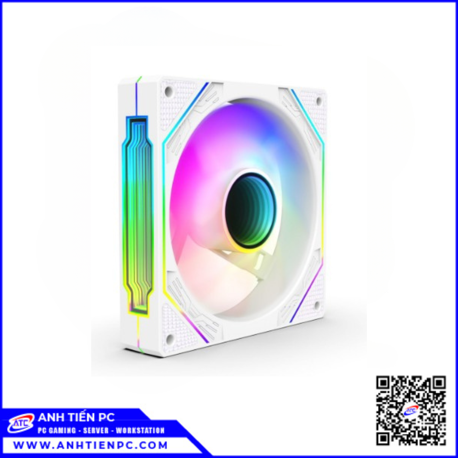 Fan Lắp Case Gương Vô Cực Vitra Link ARGB 5V 3Pin PWM Trắng
