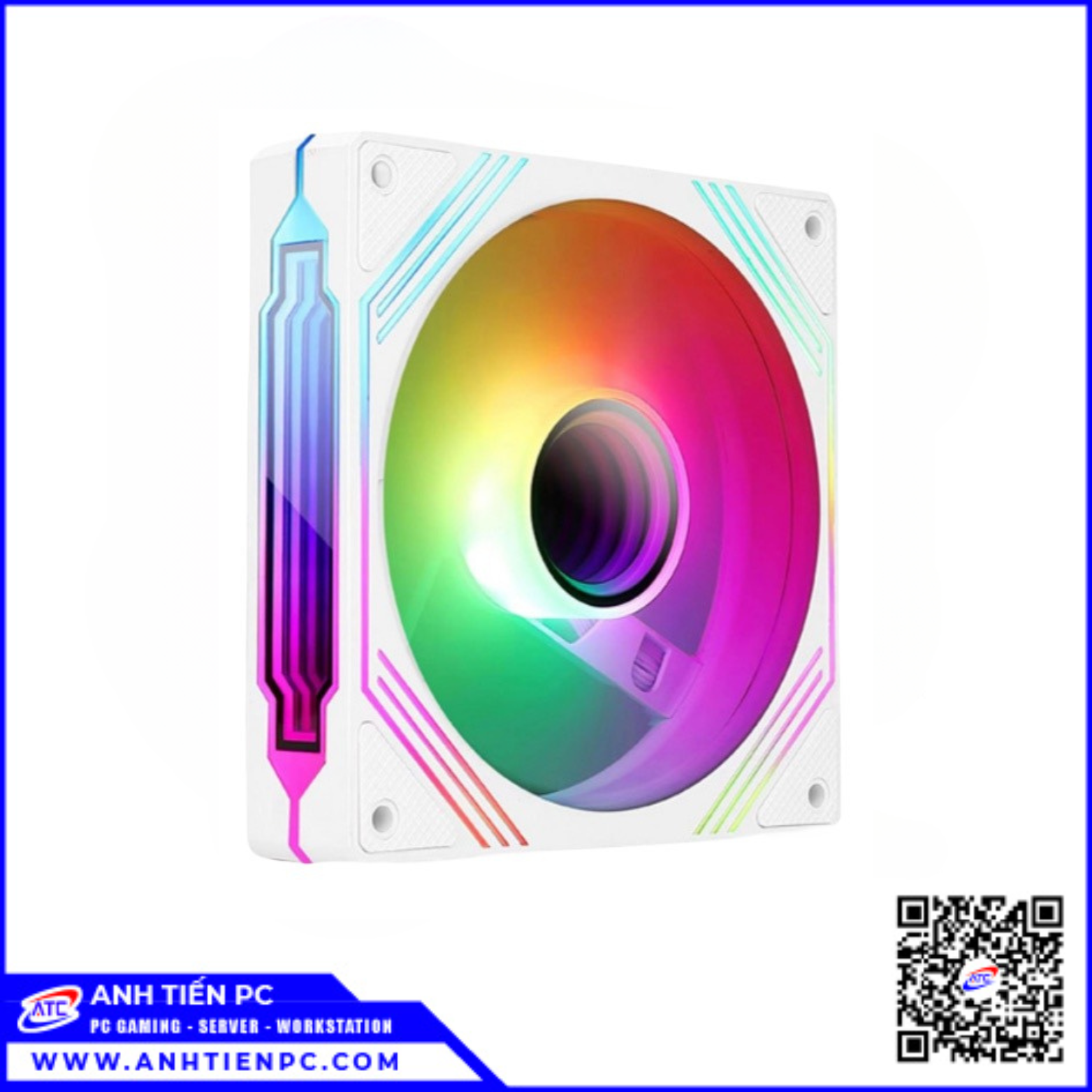 Fan Lắp Case Gương Vô Cực Vitra Trio RGB 12cm 4Pin Trắng