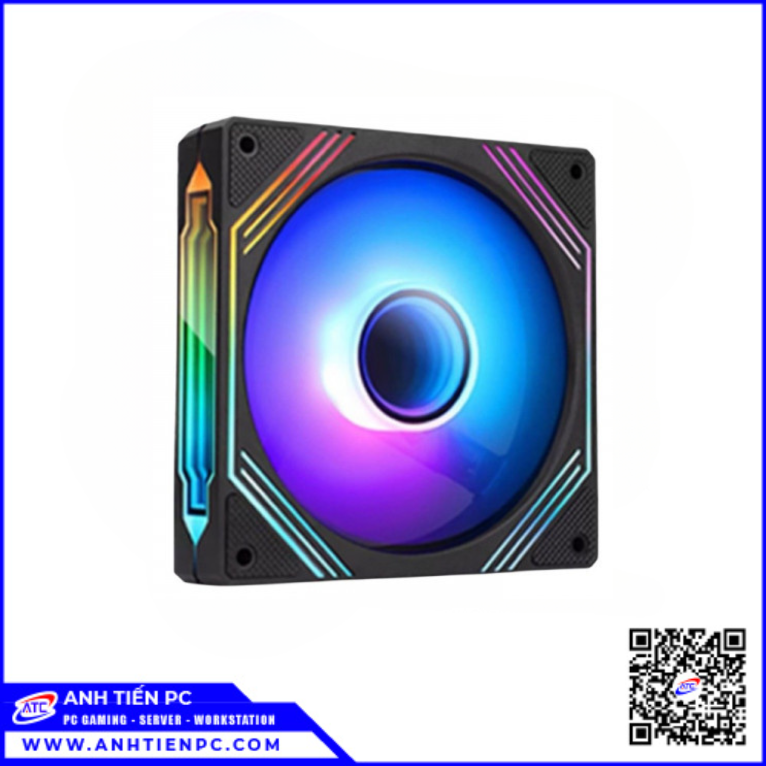 Fan Lắp Case Gương Vô Cực Vitra Trio RGB 12cm 4Pin Đen