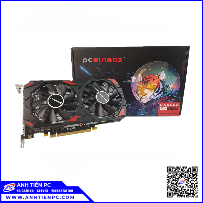 VGA PC Winmax RX580 AMD Radeon 2Fan (8GB, GDDR5, 256 bit) 