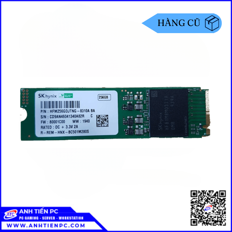 Ổ Cứng Hynix SSD M2 NVME 2280 BC501 (256GB, 1600 / 780 MB/s) | Cũ