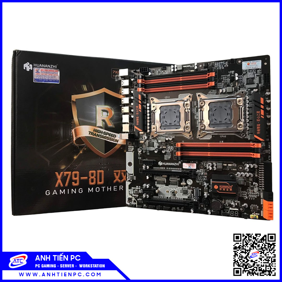 Mainboard HUANANZHI X79-8D Dual (Intel X79, LGA 2011, ATX, 8 Khe Cắm Ram DDR3)