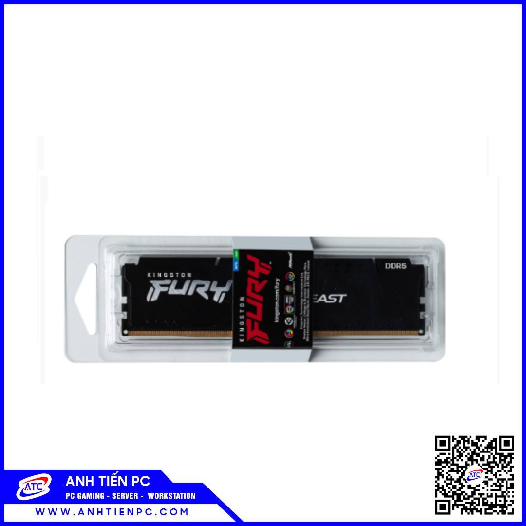 RAM PC Kingston Fury Beast Đen (16GB, DDR5, Buss 6000, Có Tản) KF560C36BBE2