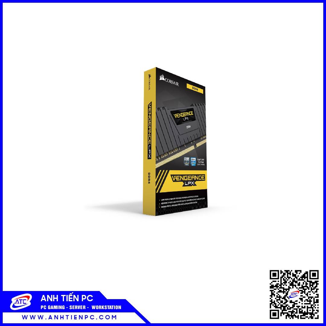 RAM PC Corsair Vengeance LPX Black (16GB, DDR4, 3600, Có Tản) CM4X16GD3600C18K2D-CN 