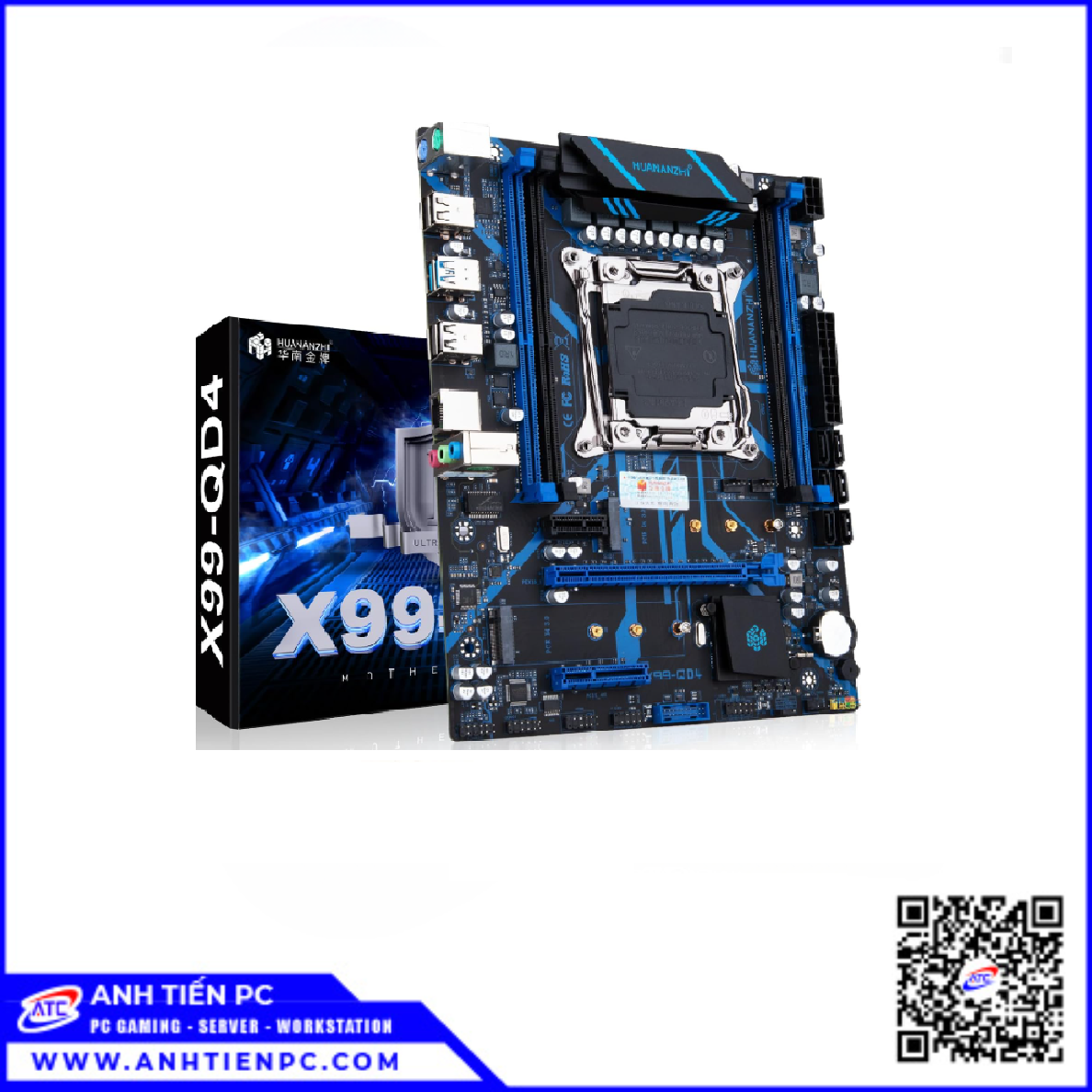 Mainboard  Huananzhi X99 QD4 (LGA 2011-3, Intel X99, M-ATX, 4 Khe Ram DDR4 )