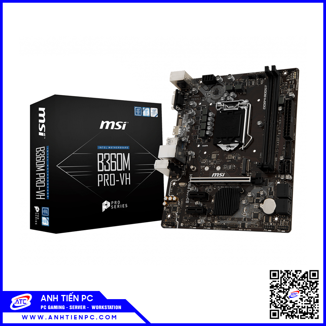 Mainboard MSI B360M PRO-VH (Intel B360, LGA 1151-v2, M-ATX, 2 Khe Cắm Ram DDR4)