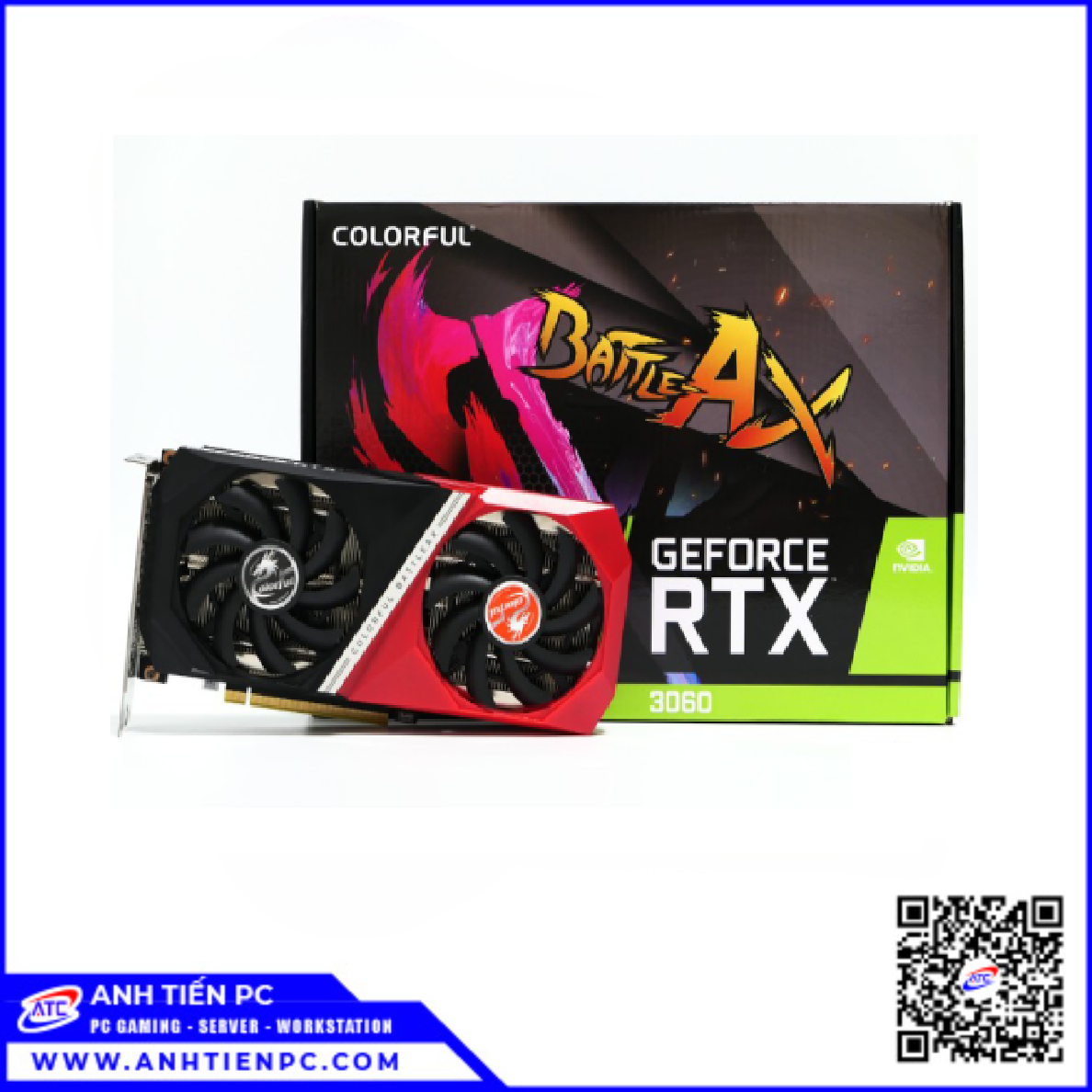 VGA Colorful RTX3060 Geforce NB DUO L-V V4 2Fan(12GB, GDDR6, 192Bit)