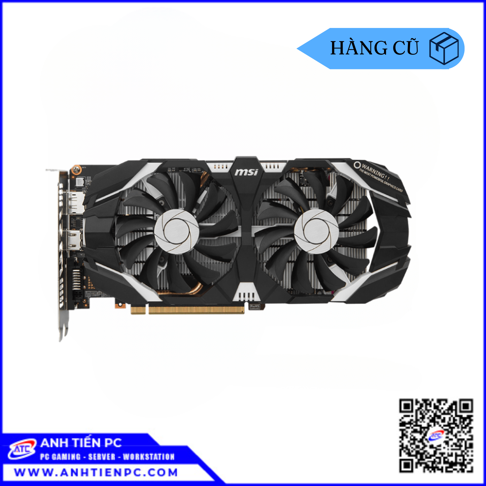 VGA MSI GTX 1060 6GB 2Fan (6GB, GDDR5, 192-bit, HDMI +DP, 1x6-pin) | Cũ