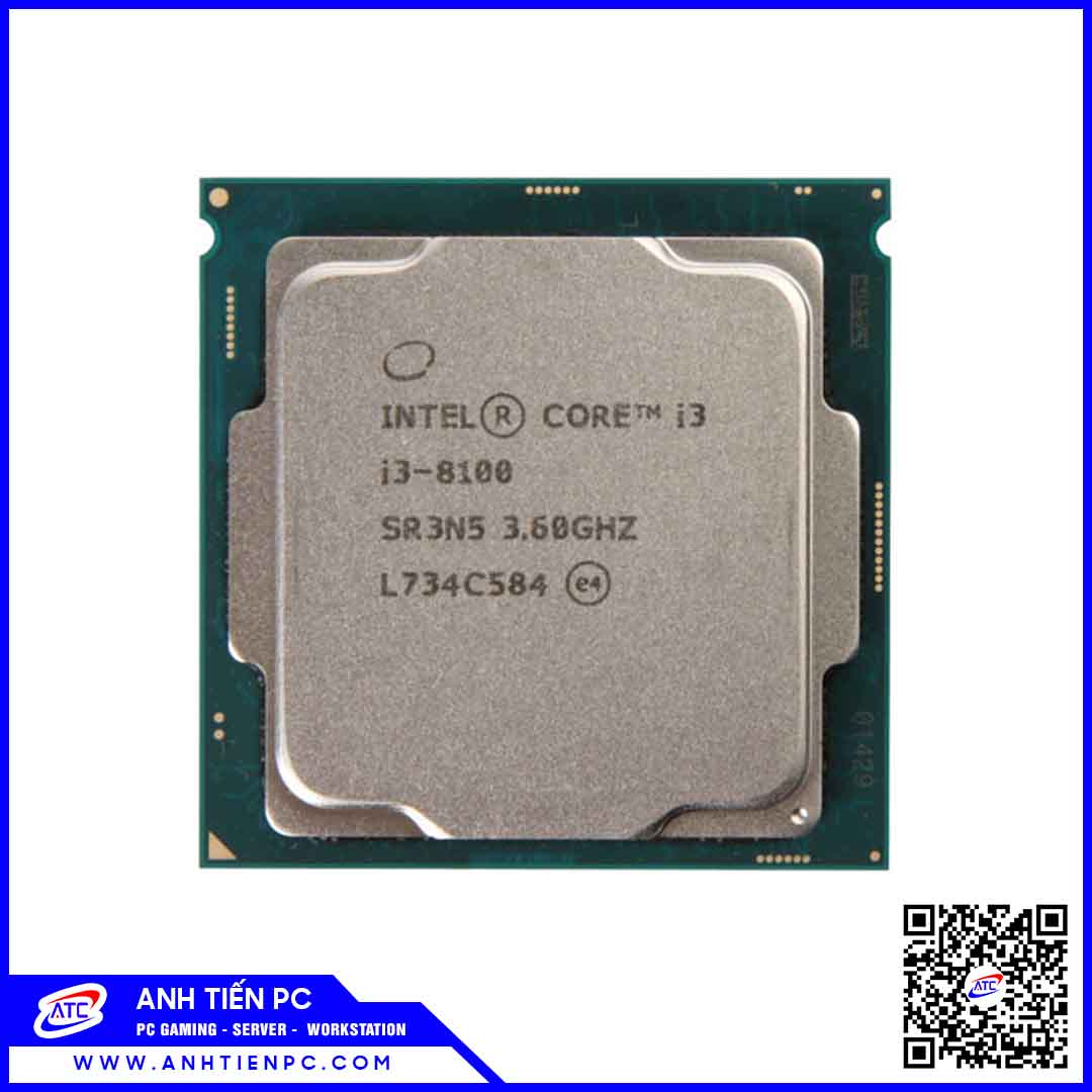 CPU Intel Core i3 8100 (3.6GHz, 4 Nhân 4 Luồng, 6M Cache, LGA 1151v2) (Cũ)