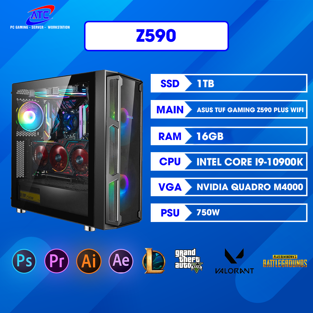 PC ĐỒ HOẠ -3D Z590 | CPU I9 10900K | RAM 32GB | VGA 8GB 