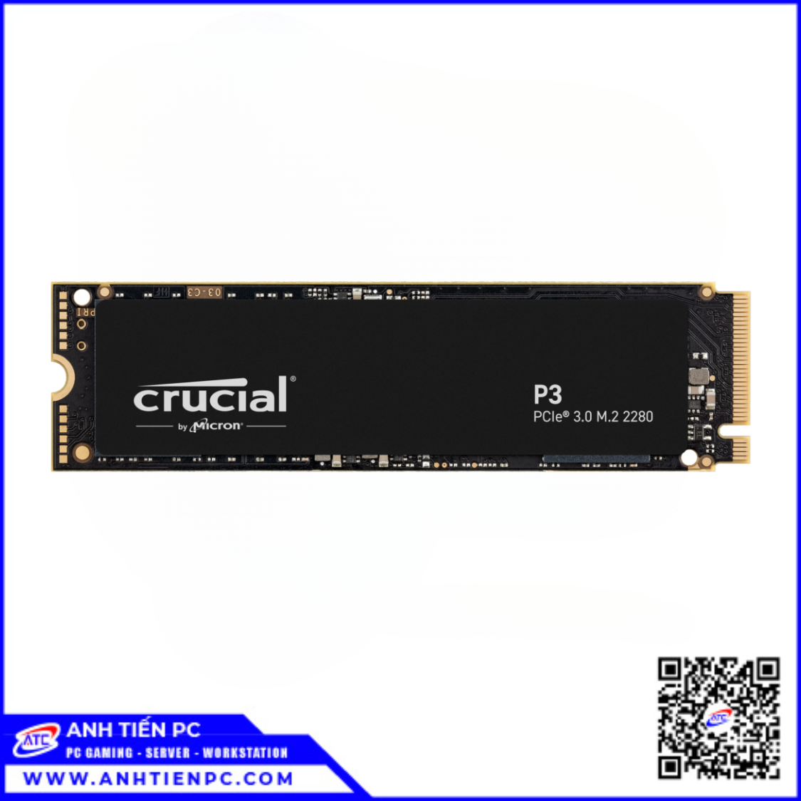 Ổ Cứng Crucial SSD M.2 NVMe 2280 P3 (1TB, 3500/3000 MB/s)