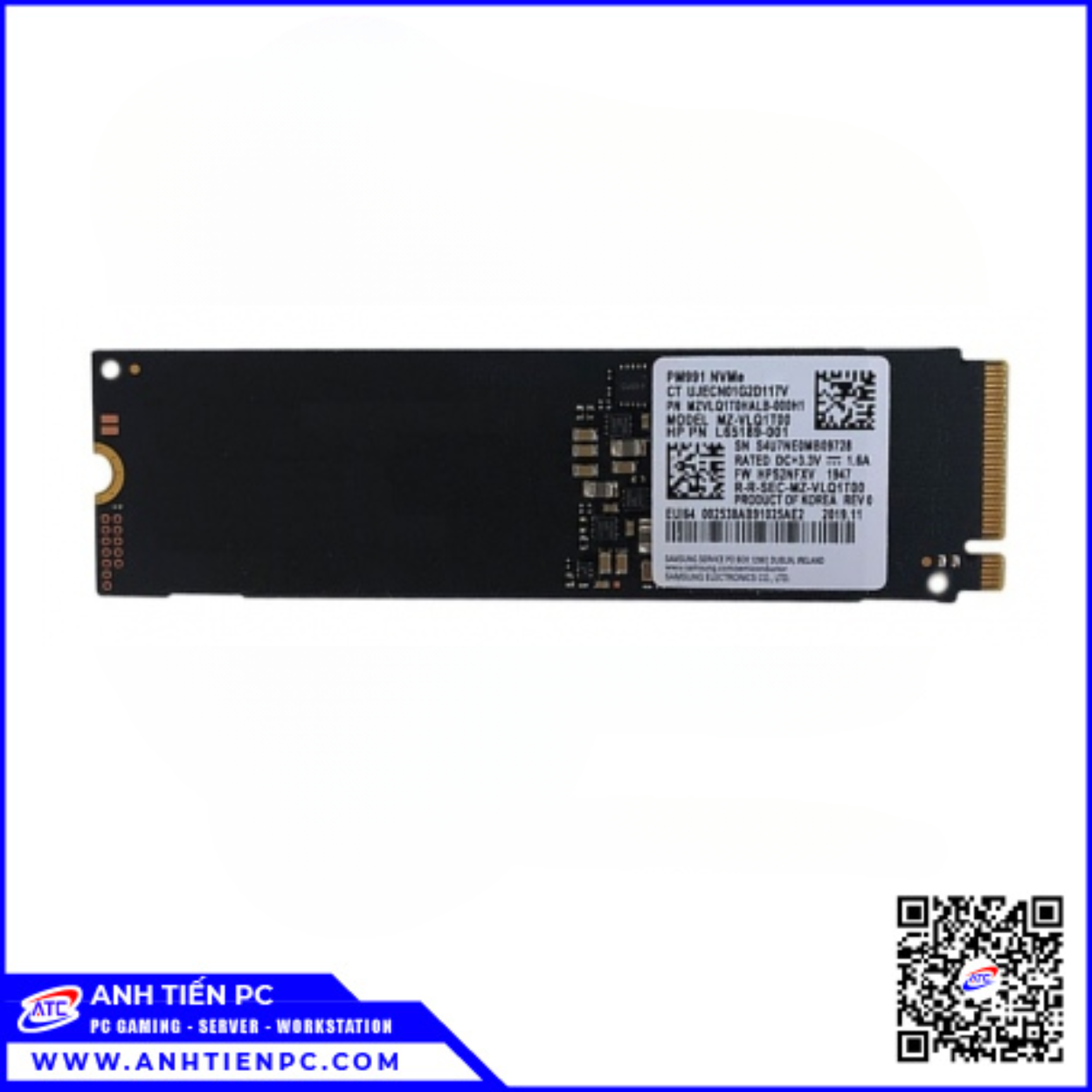 Ổ Cứng Samsung SSD M2 NVME 2280 PM991A (1TB, 3100 / 2000 MB/s) | Tray