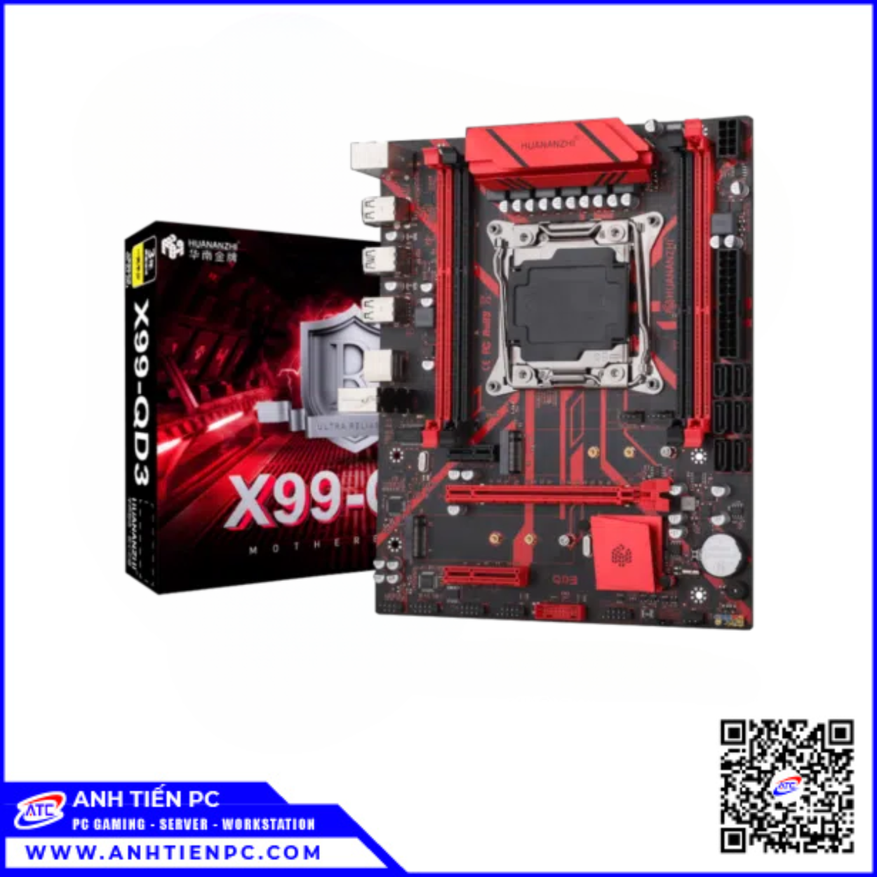 Mainboard  Huananzhi X99 QD3 (LGA 2011-3, Intel Q87, M-ATX, 4 Khe Ram DDR3 )