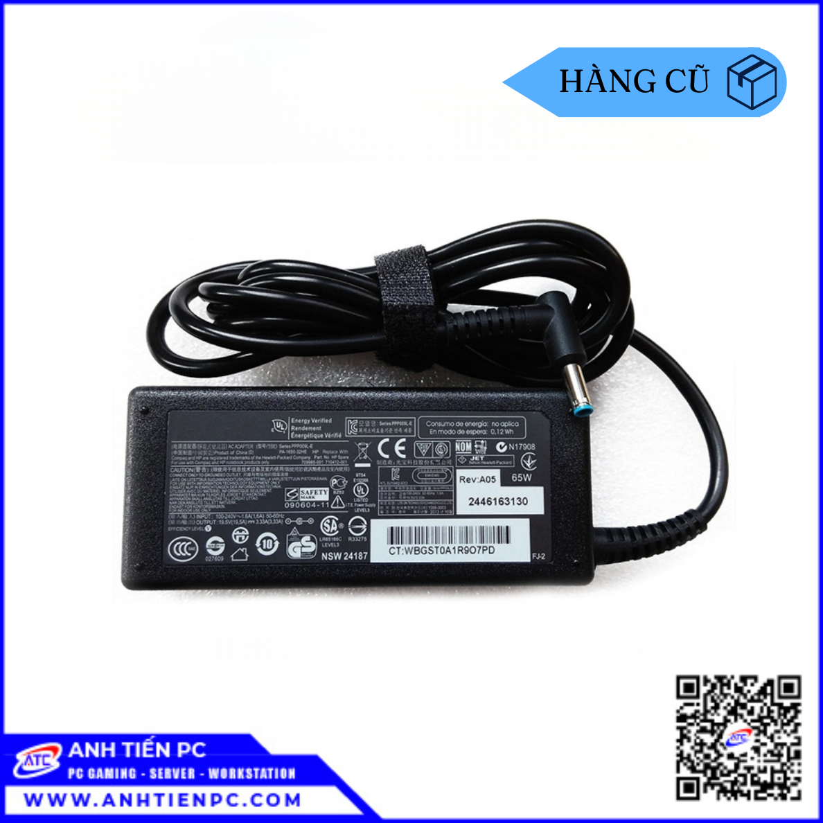 Sạc Hp 65W / 18.5V / 3.5A / Chân To  | Cũ