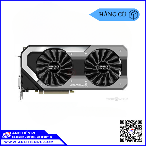 VGA Palit GTX 1070 Jetstream 2Fan Đen (8GB, GDDR5, 256-bit) | Cũ